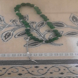 Bracelet perle agate marron foncé sur fil elastique - Ninanina